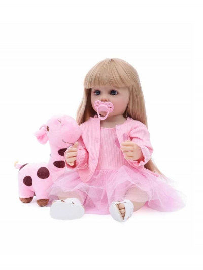 Говорящая силиконовая кукла Реборн девочка Ханна, 55 см-4